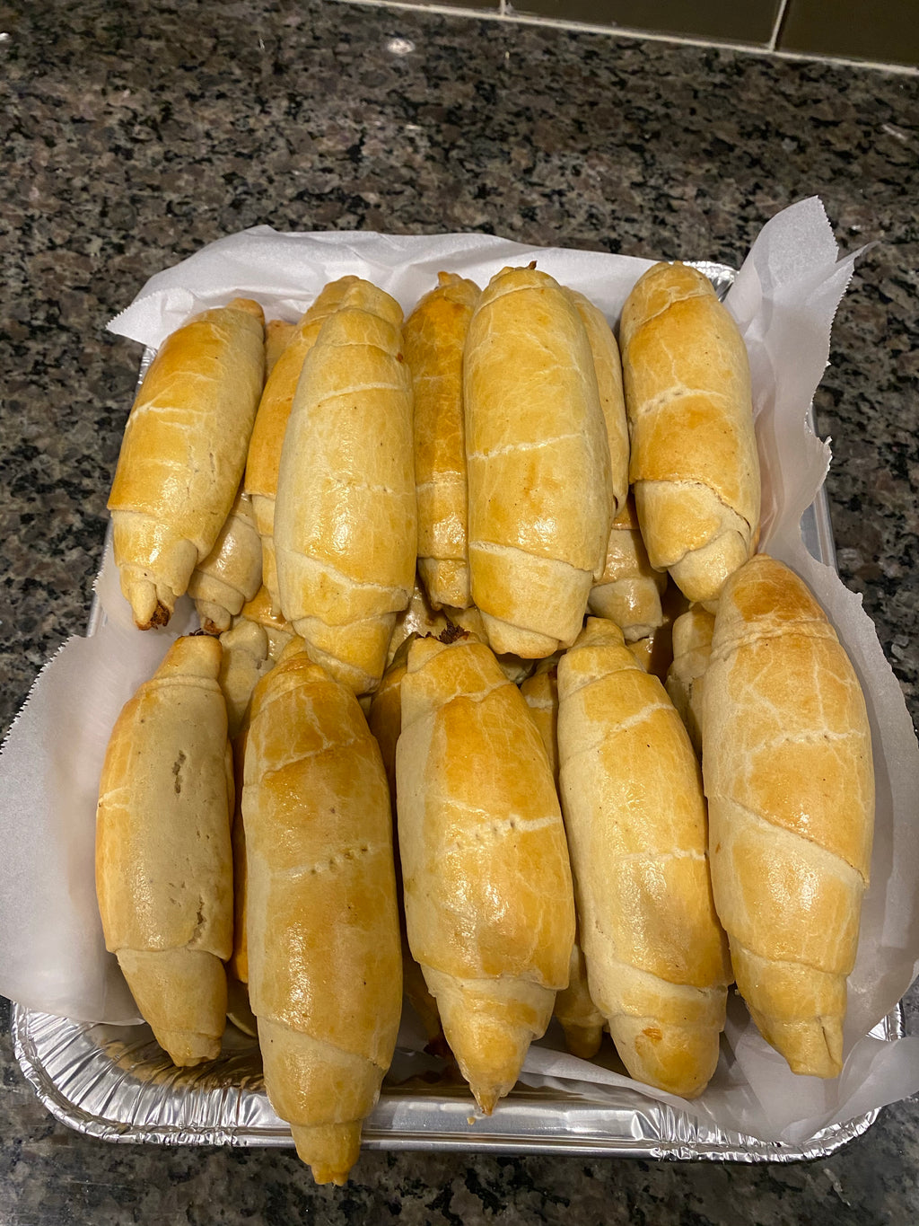 Aretta’s Savory Fishrolls Half Tray (20 pieces) (Available for Same-Day Local Delivery and Curbside Pickup Only)